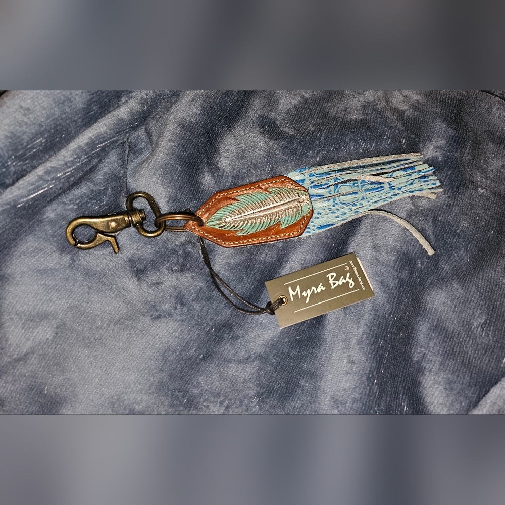 Myra Bag leather Feather Keychain and Purse deco